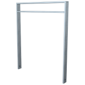 Lean-on hoop made of steel tube | Square tube, 80 x 20 mm | with cross bar (small distance) | total width: 1000 mm | hot-dip galvanized